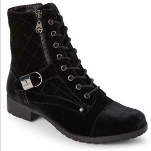 Guess velvet combat boots